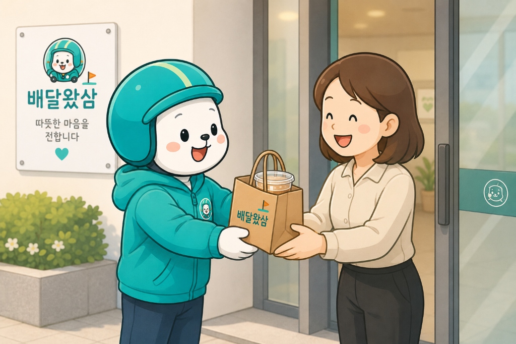 지역사회 배달 과정 일러스트